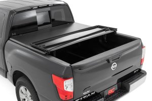 Nissan TITAN Soft Tri-Fold Bed Cover - Rough Country - Tri-Fold Vinyl - '17-'23